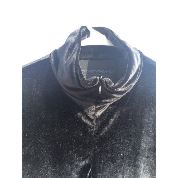 Obermeyer Womens Velvet Popover Size Large Black Vail Colorado Sportswear Fleece - Picture 2 of 10